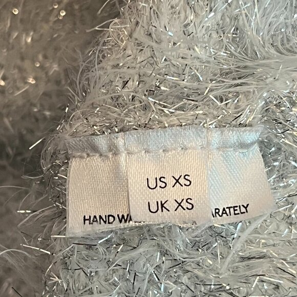 Urban Outfitters 'Elisabeth' XS sparkly silver metallic sweater cropped - Picture 7 of 8